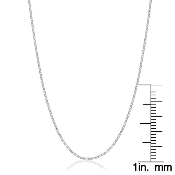 0.9mm Snake Link Italian Chain Necklace in .925 Italy Sterling Silver w// Rhodium