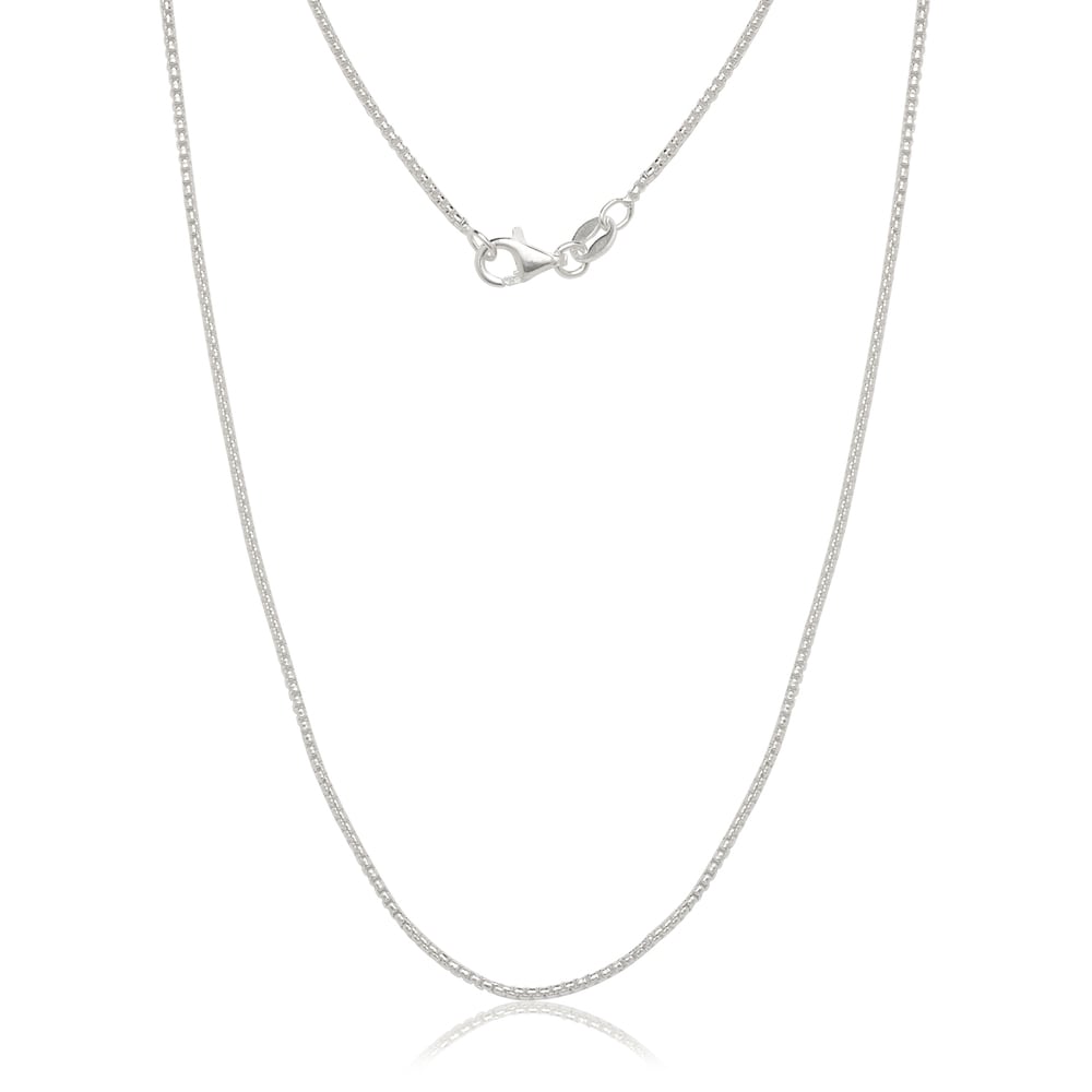 Sterling Silver 1.5MM Italian Diamond Cut Heshe Chain with Lobster Clasp Closure