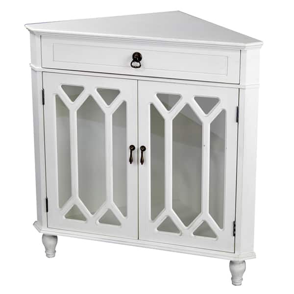 Shop Heather Ann Glass Insert Double Door Single Drawer