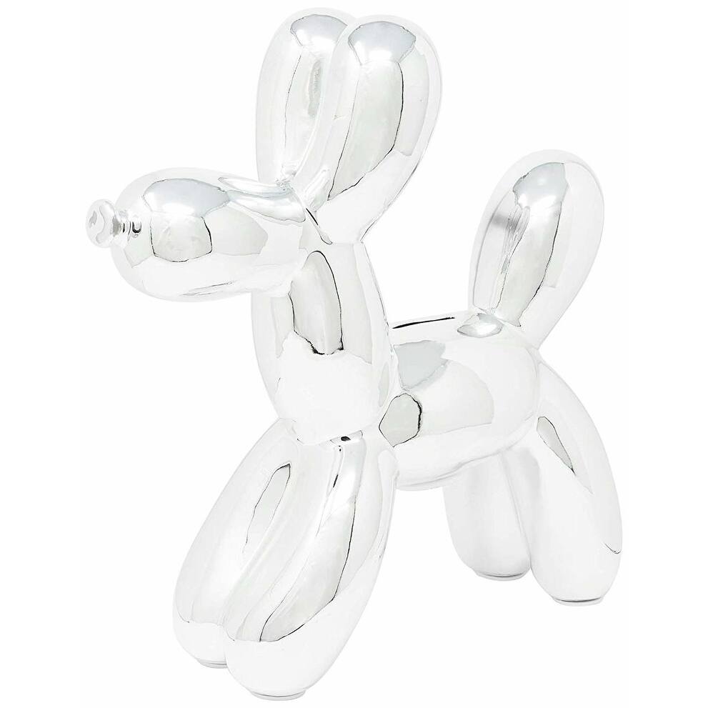 Interior Illusions Plus Chrome Ceramic Dog Piggy Bank - 12" tall