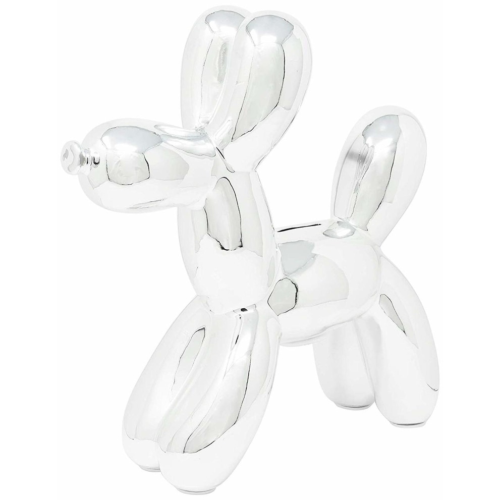 Interior Illusions Plus Chrome Ceramic Dog Piggy Bank - 12" tall