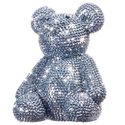 Interior Illusions Plus Graphite Rhinestone Bear Bank - 8" tall