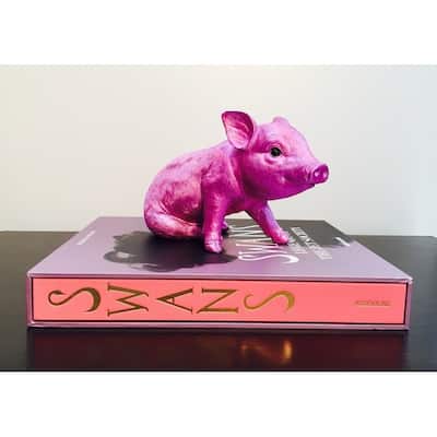 Interior Illusions Plus Pink Chrome Piggy Standing - 9.5" long