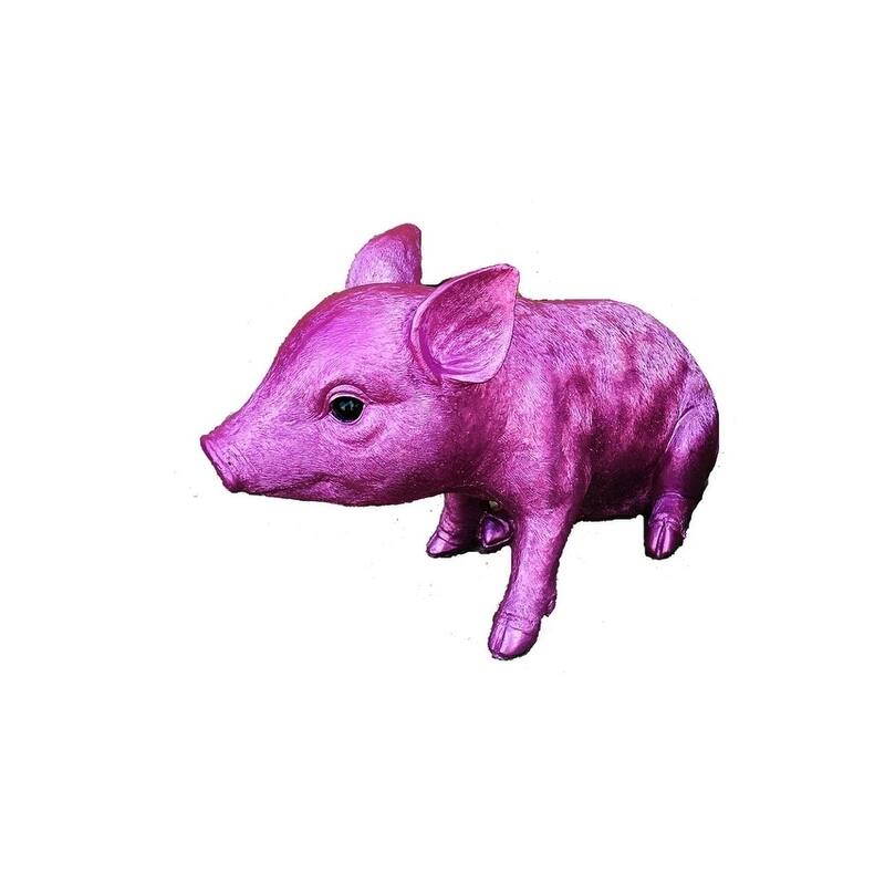 Interior Illusions Plus Pink Chrome Piggy Standing - 9.5" long