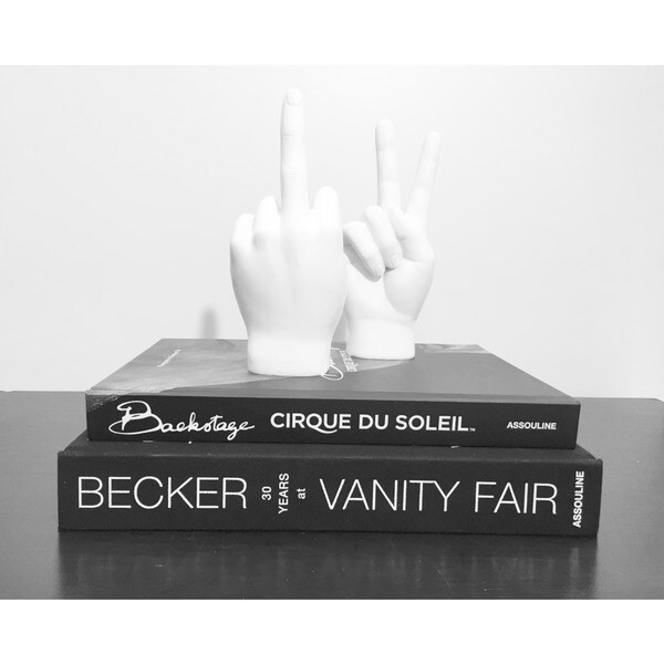 Interior Illusions Plus White Middle Finger Tabletop - 9" tall
