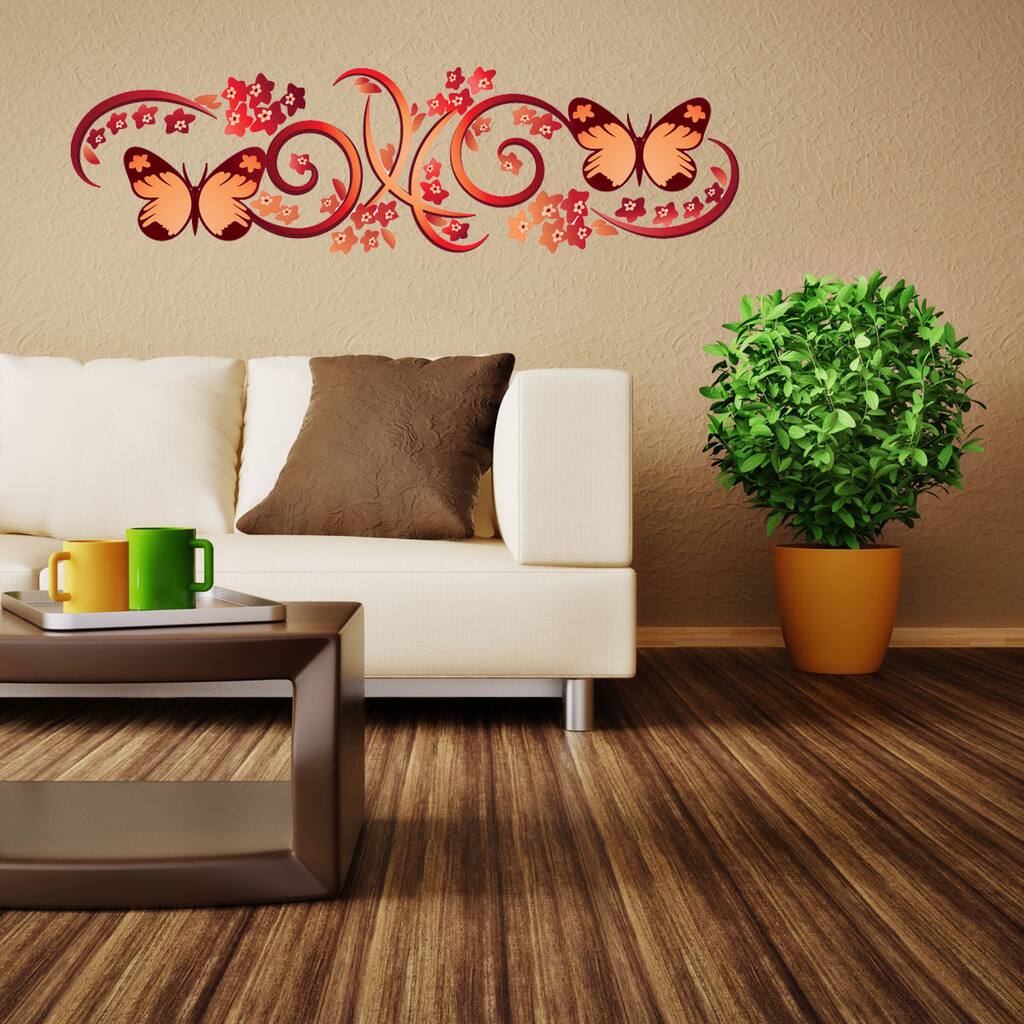 Gorgeous Butterflies Floral Vinyl Wall Art