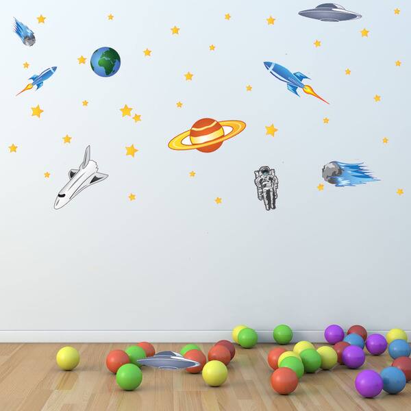 Colorful Space Set Boy Nursery Vinyl Wall Art Overstock 10760793