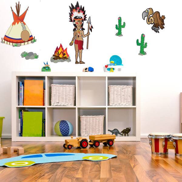 Colorful Indian Set Boy Nursery Vinyl Wall Art Overstock 10760794