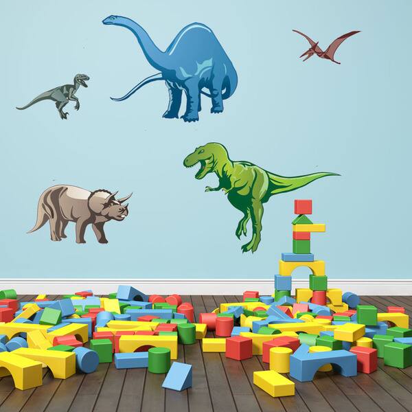 Colorful Dino Set Boy Nursery Vinyl Wall Art Bed Bath & Beyond 10760795
