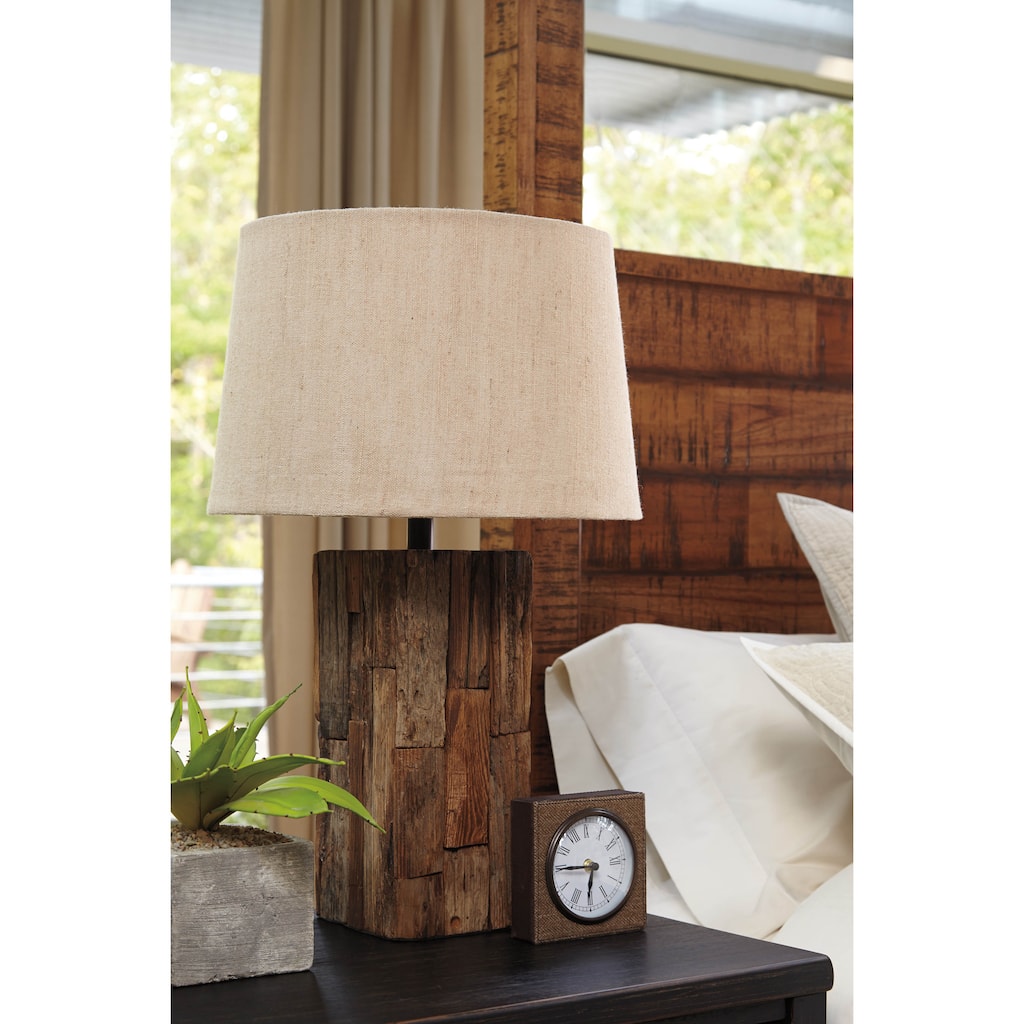 Selemah Light Brown 25 Inch Wood Table Lamp