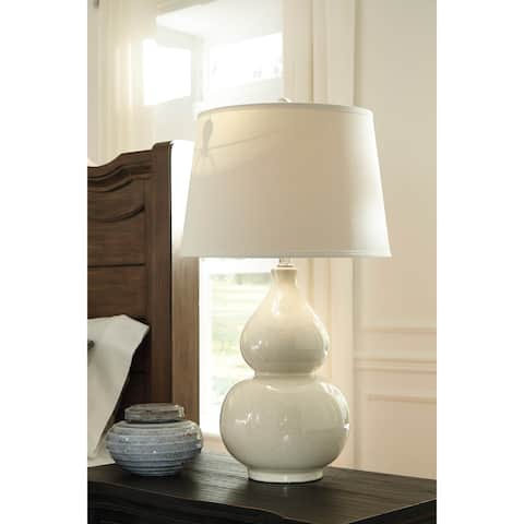Saffi Cream 31 Inch Ceramic Table Lamp - 17" W x 17" D x 30.75" H