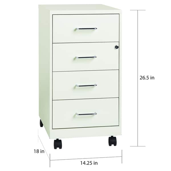 Shop Space Solutions 18 Deep 4 Drawer Mobile Organizer Cabinet Pearl White Overstock 10761133