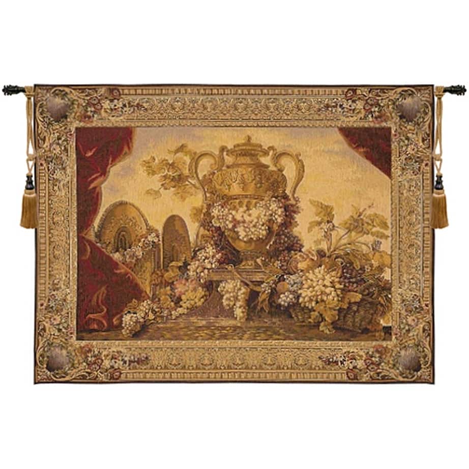 Decorative Vase and Grapes Tapestry