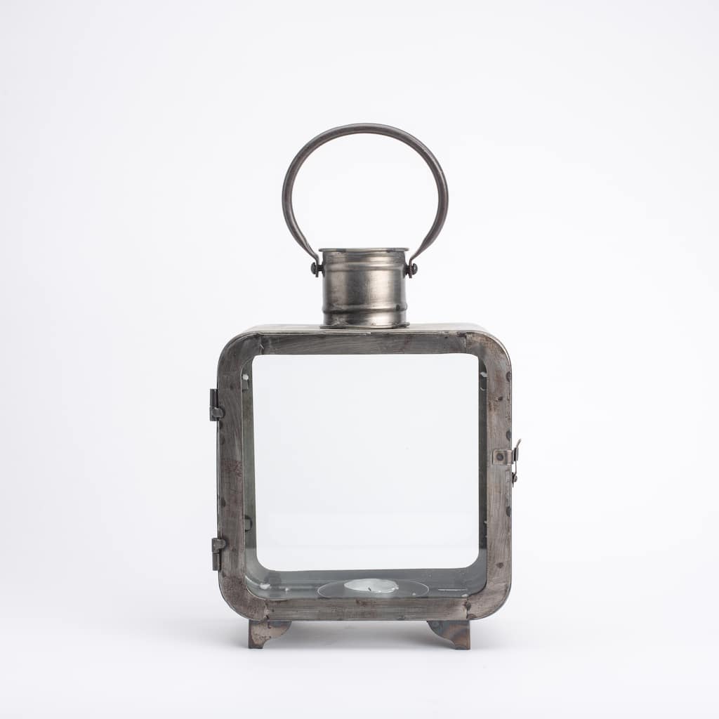 Distressed Iron Lantern - Square