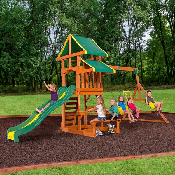 backyard discovery tucson all cedar wood playset swing set