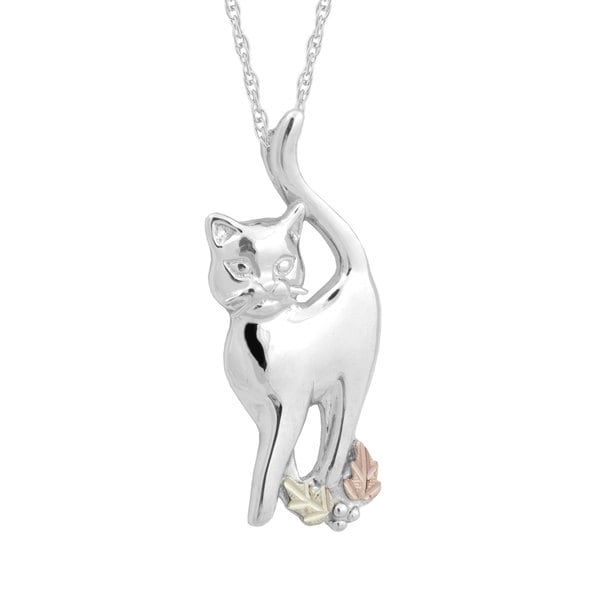 Black Hills Gold over Silver Cat Pendant