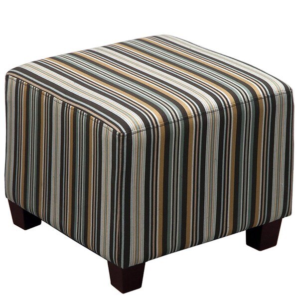 Shop Skyline Furniture Square Ottoman in Jordan Stripe Indigo Free