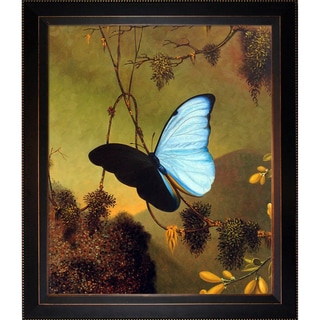 La Pastiche Martin Johnson Heade 'Blue Morpho Butterfly' Hand Painted ...