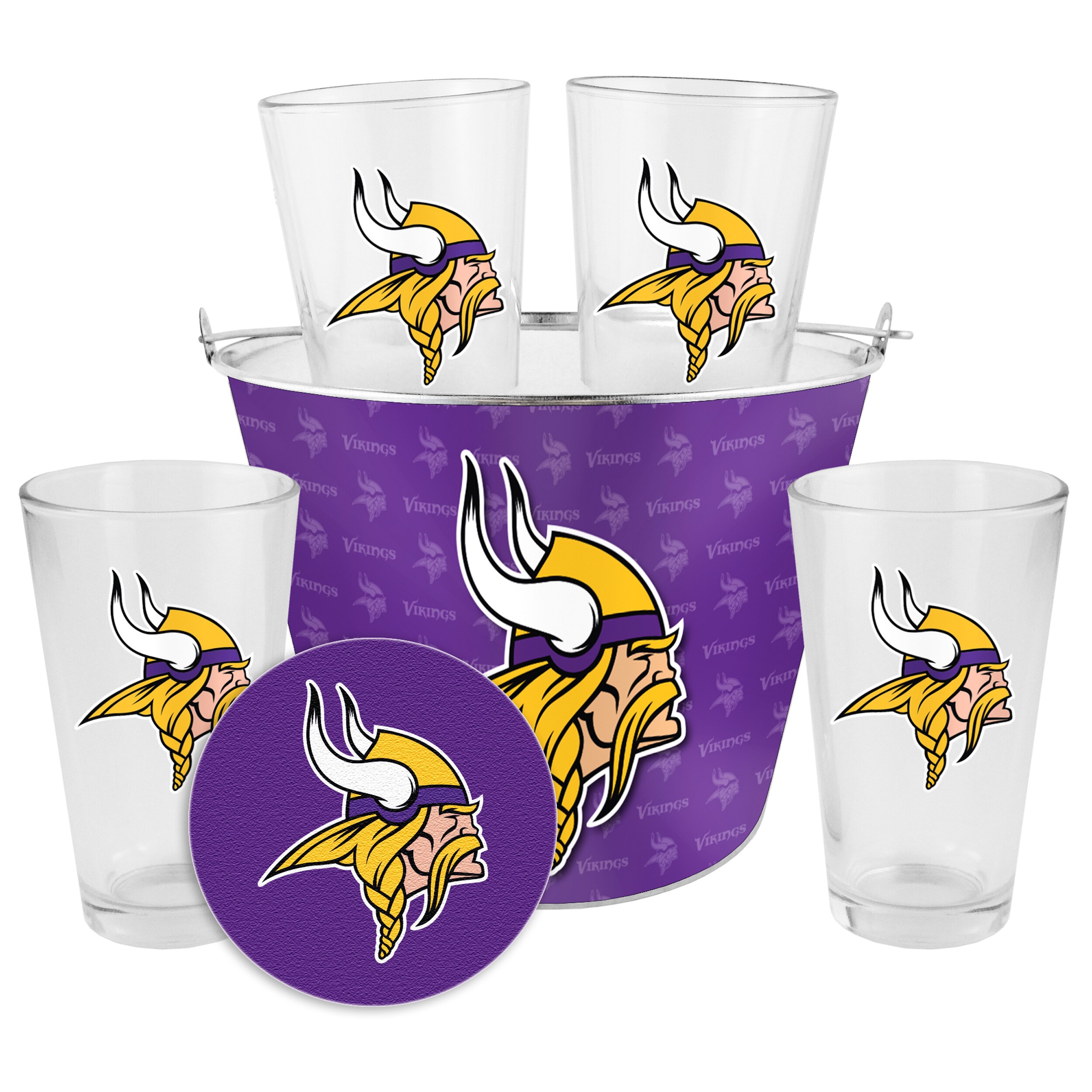 Team Colors One Size PSG NFL Kansas City Chiefs Shot Glass Set 4 Pack Shot Glass Set