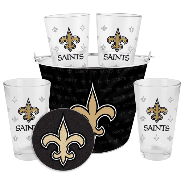 New Orleans Saints Glass Bucket and Pint Gift Set. Opens flyout.