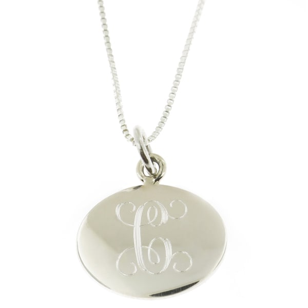 Handmade Sterling Silver Personalized Round Pendant Necklace (Mexico)