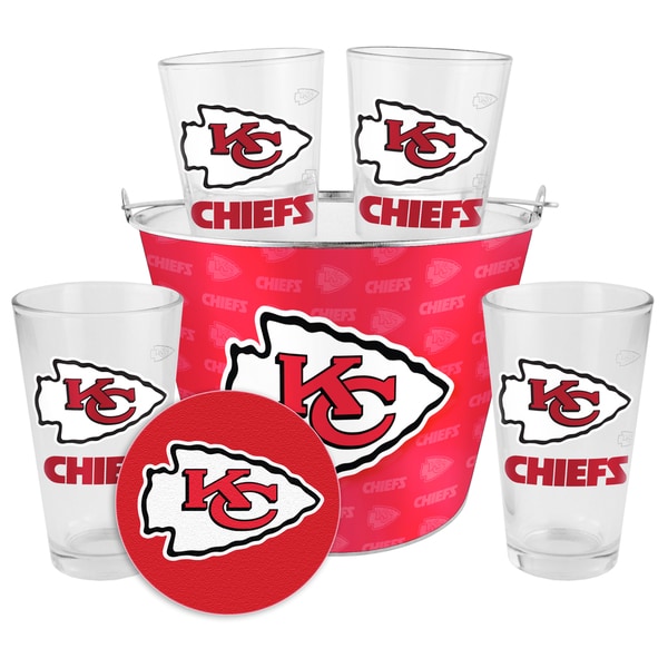 Kansas City Chiefs Glass Bucket and Pint Gift Set. Opens flyout.