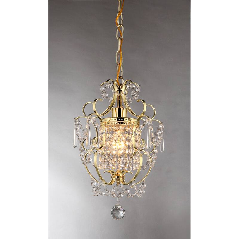 Emily 1-light Gold 11-inch Crystal Chandelier