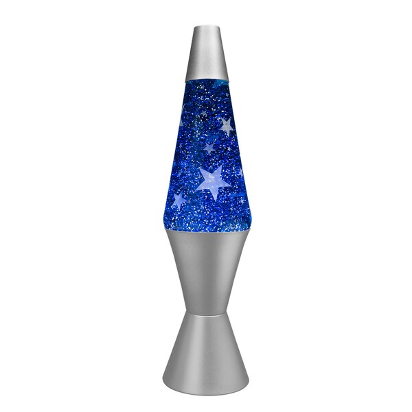 Shop 17inch Frosted Star Lava Lamp Silver Glitter Blue Liquid Silver