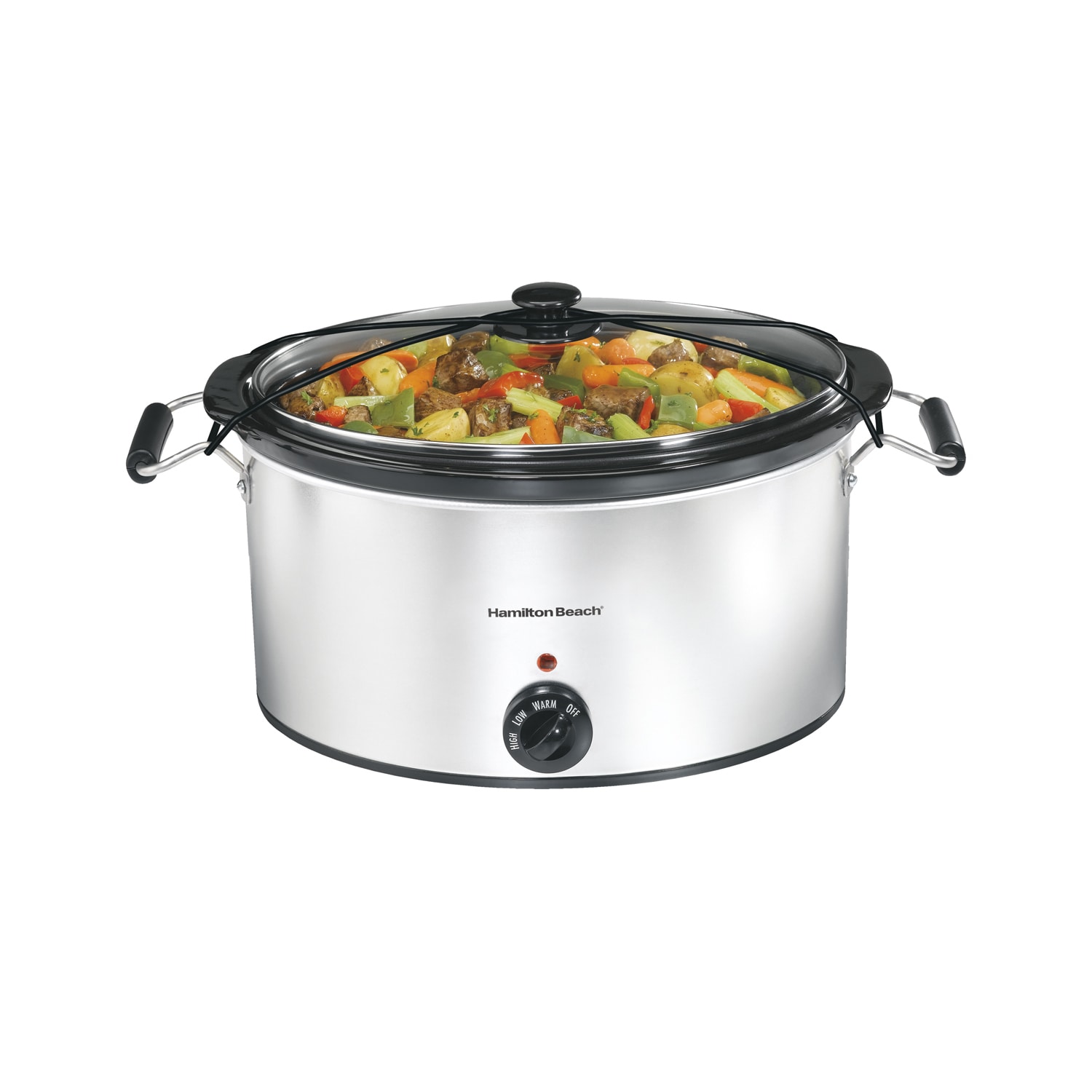 Hamilton Beach Portable 7 Quart Programmable Slow Cooker with Three Temperature Settings, Lid Latch Strap for Easy Travel, Dishwasher Safe Crock