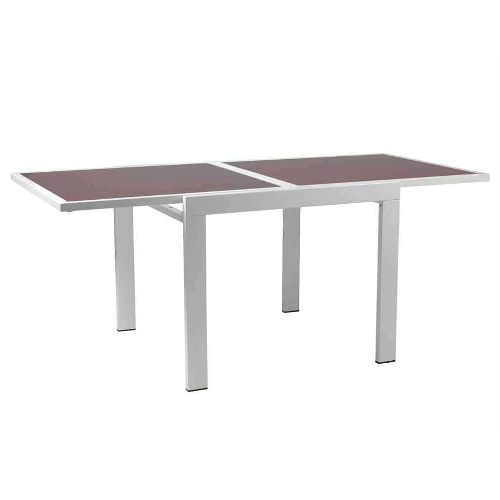 Duo Red Glass Square Table