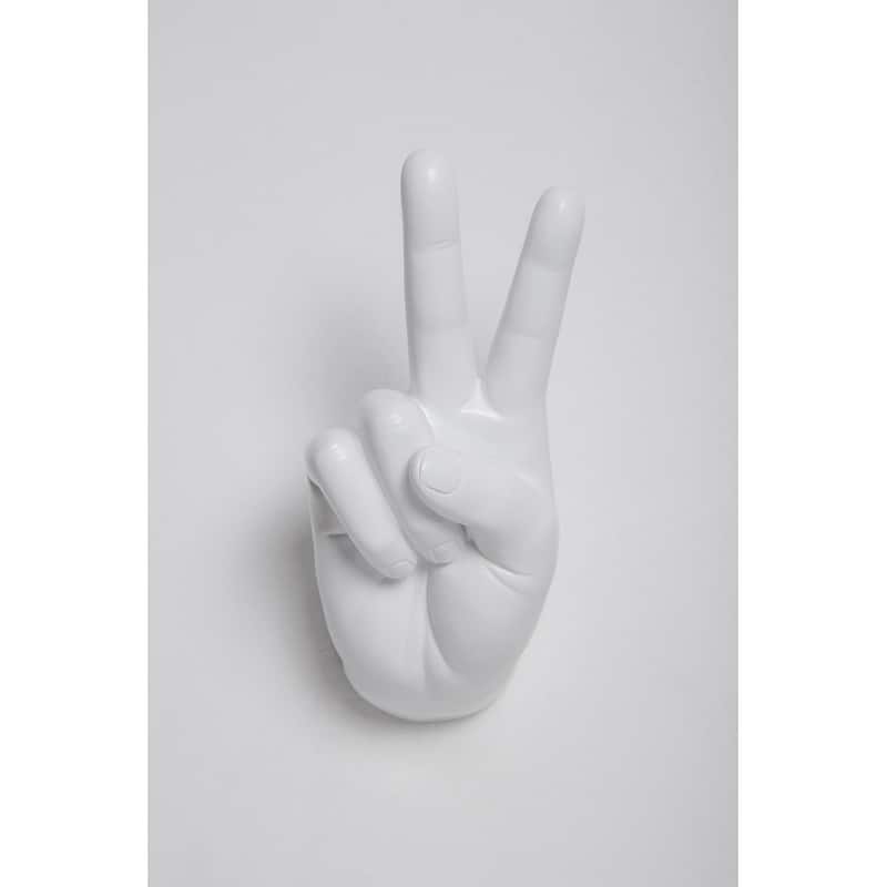 Interior Illusions Plus White Peace Hand Wall Mount - 8.5" tall