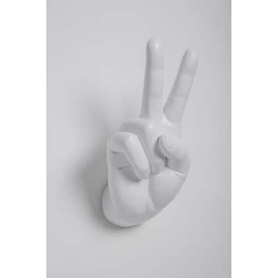 Interior Illusions Plus White Peace Hand Wall Mount - 8.5" tall