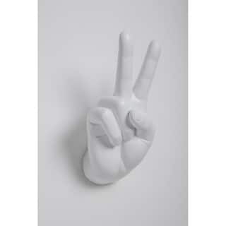 Interior Illusions Plus White Peace Hand Wall Mount - 8.5" tall