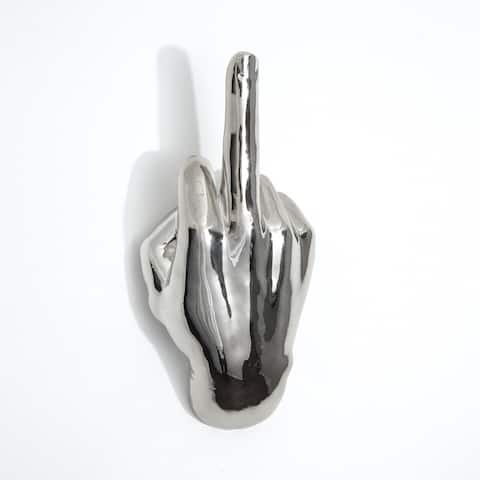 Interior Illusions Plus Silver Middle Finger Wall Mount - 7" long