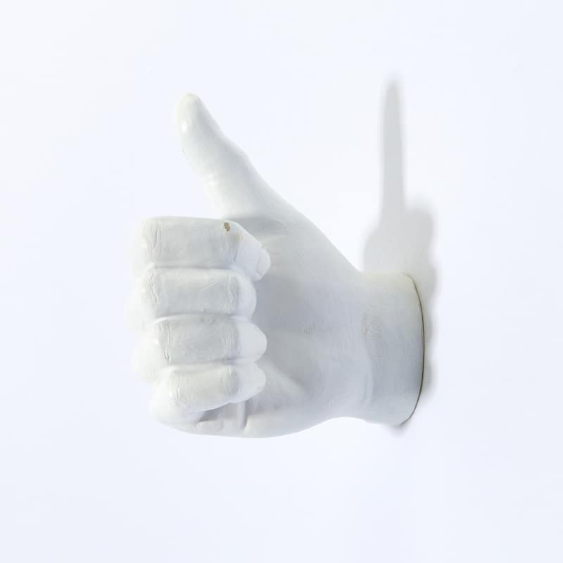 Interior Illusions Plus White Thumbs Up Wall Mount - 6.5" long