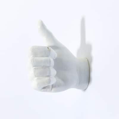 Interior Illusions Plus White Thumbs Up Wall Mount - 6.5" long