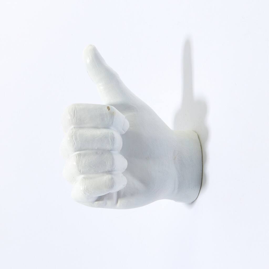 Interior Illusions Plus White Thumbs Up Wall Mount - 6.5" long