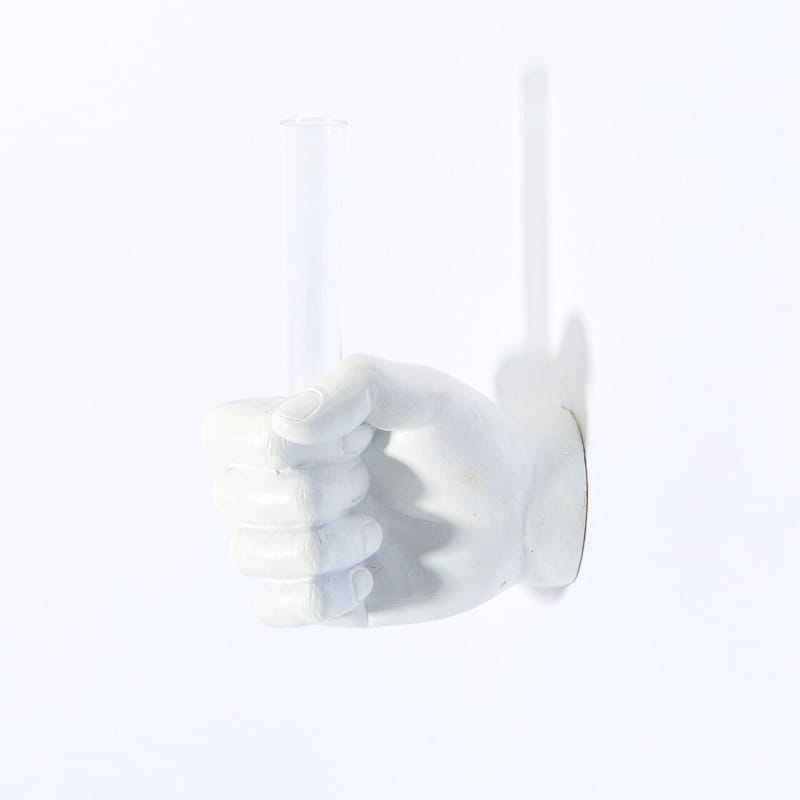 Interior Illusions Plus White Flower Vase Grip Hand - 7" long