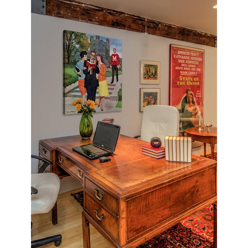 Marmont Hill - Handmade Picking Poindexter Painting Print on Canvas - Multi-color