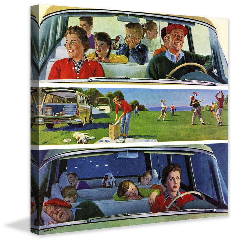 Marmont Hill - Handmade Before, During & After Picnic Painting Print on Canvas - Multi-color