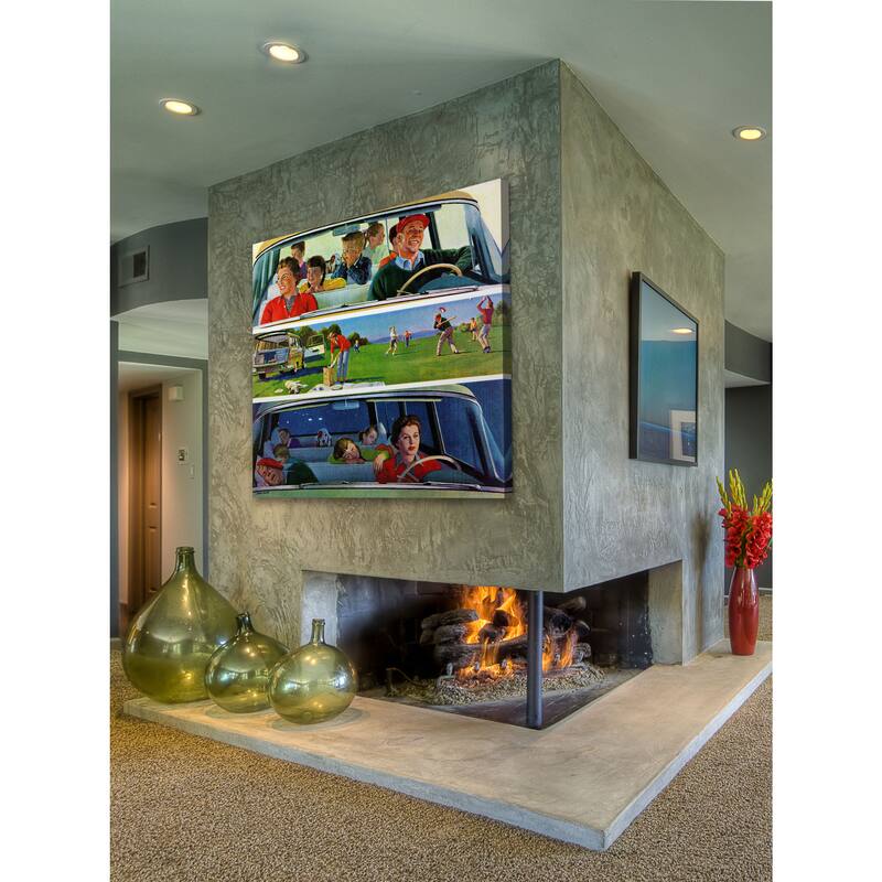 Marmont Hill - Handmade Before, During & After Picnic Painting Print on Canvas - Multi-color