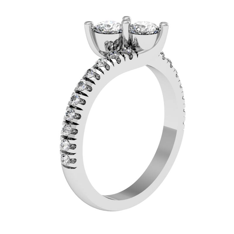 Auriya Round 2-Stone Diamond Engagement Ring 2ct TDW 14K Gold