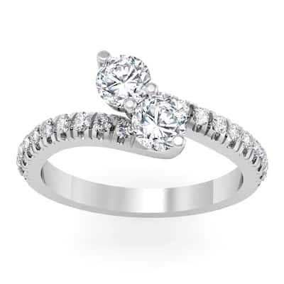 Auriya Round 2-Stone Diamond Engagement Ring 1 1/2ct TDW 14K Gold (H-I, I1-I2)