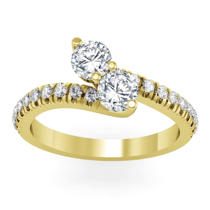 Auriya Round 2-Stone Diamond Engagement Ring 1 1/2ct TDW 14K Gold (H-I, I1-I2)