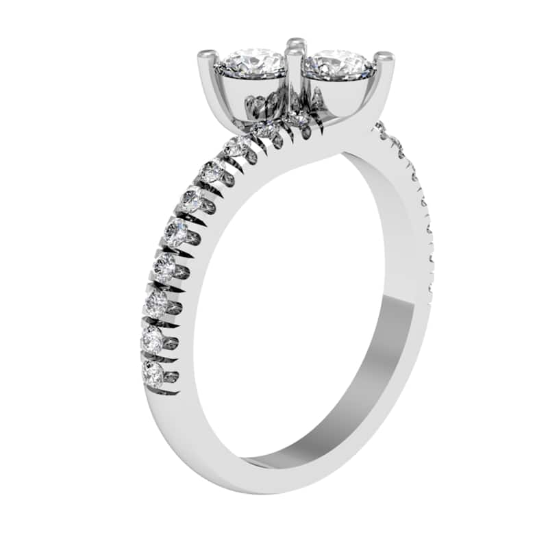 Auriya Round 2-Stone Diamond Engagement Ring 1 1/2ct TDW 14K Gold (H-I, I1-I2)