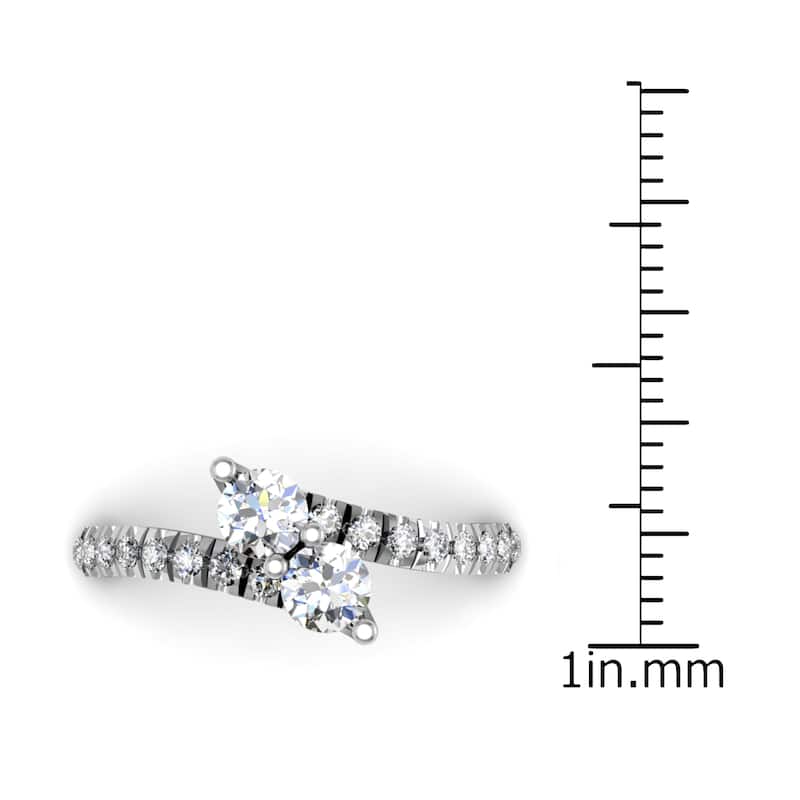 Auriya Round 2-Stone Diamond Engagement Ring 1 1/2ct TDW 14K Gold (H-I, I1-I2)