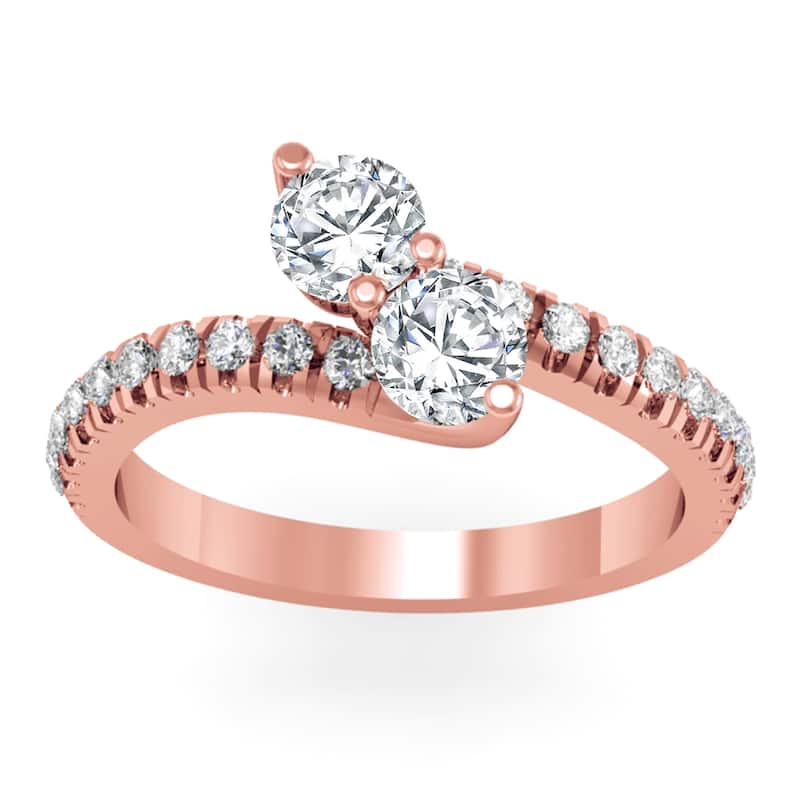 Auriya Round 2-Stone Diamond Engagement Ring 1 1/2ct TDW 14K Gold (H-I, I1-I2)