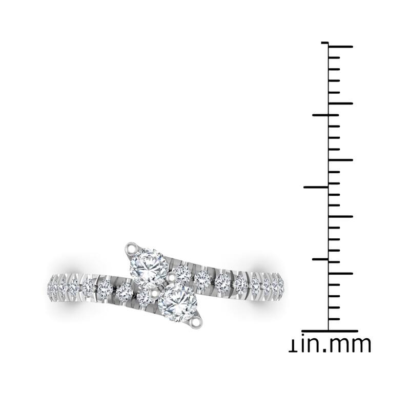 Auriya 14k Gold 1ctw Round Two-stone Diamond Engagement Ring