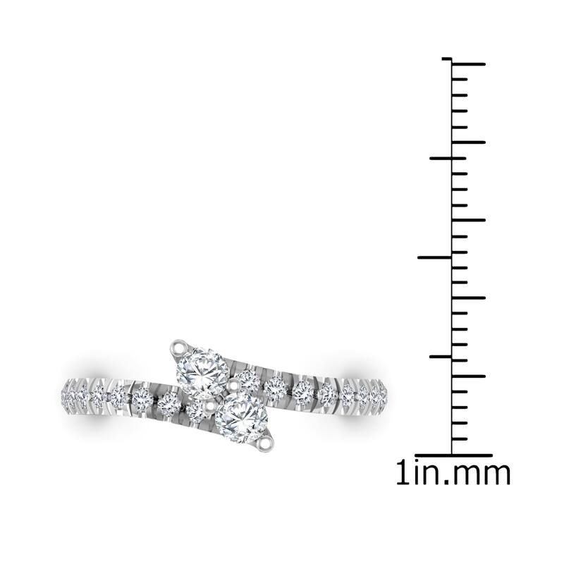 Auriya Round 2-Stone Diamond Engagement Ring 3/4ct TDW 14K Gold (H-I, I1-I2)
