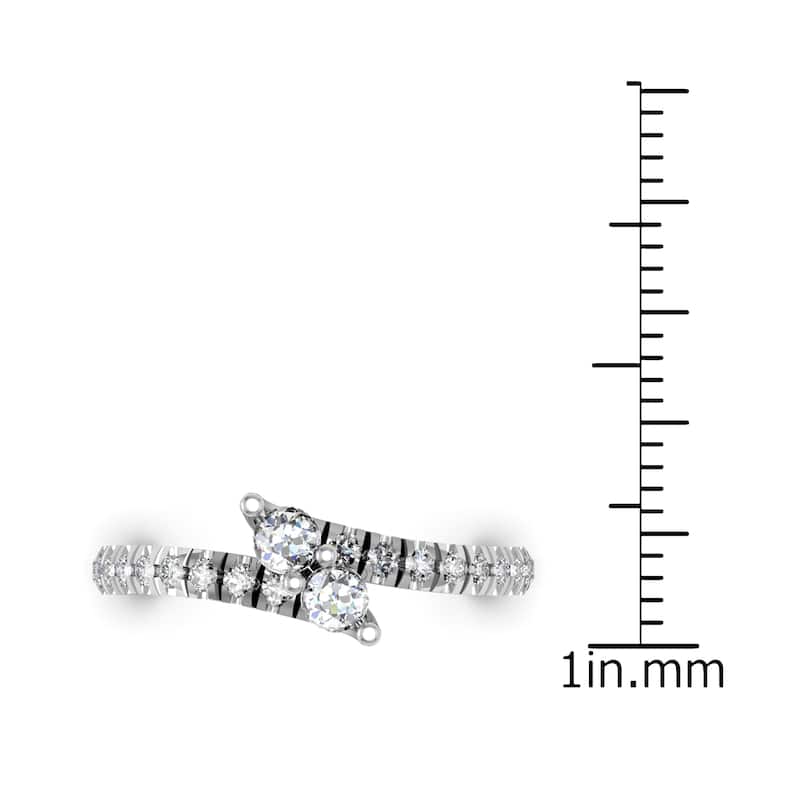 Auriya 14k Gold 1/2ctw Round Two-stone Diamond Engagement Ring (H-I, I1-I2)